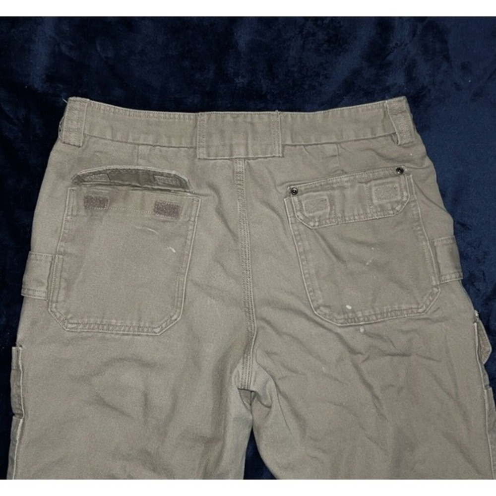Duluth Trading Pants Mens 37x34 Beige Khaki Cargo Thick Canvas Pockets Workwear - Picture 10 of 10